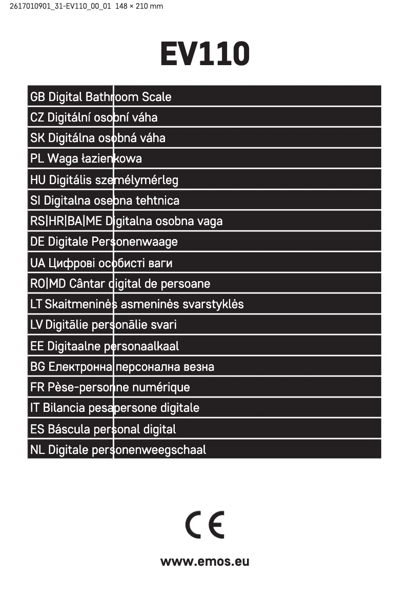 Page 1 de la notice Manuel utilisateur Emos EV110