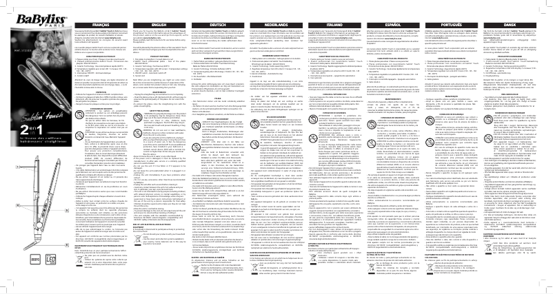 Page 1 of the manual User Manual BaByliss ST230E