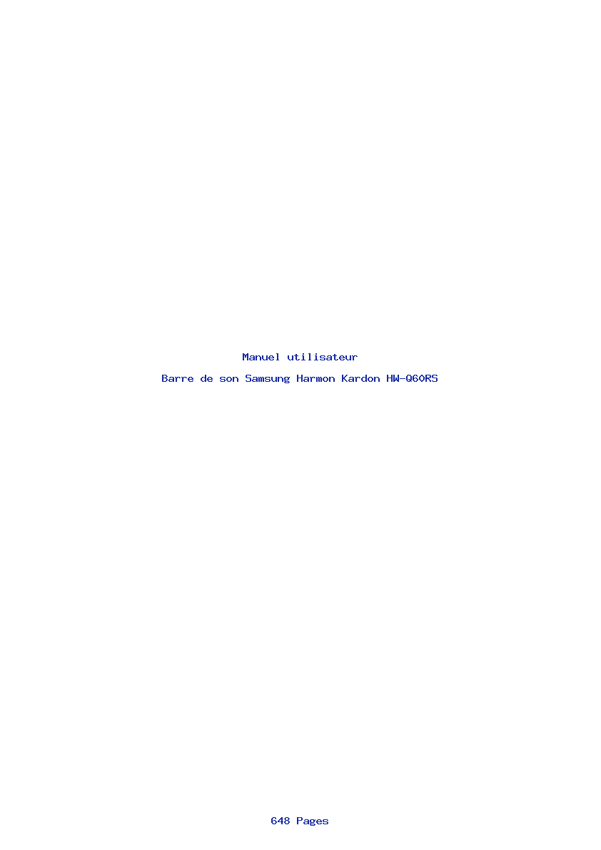Page 1 de la notice Manuel utilisateur Samsung Harmon Kardon HW-Q60RS