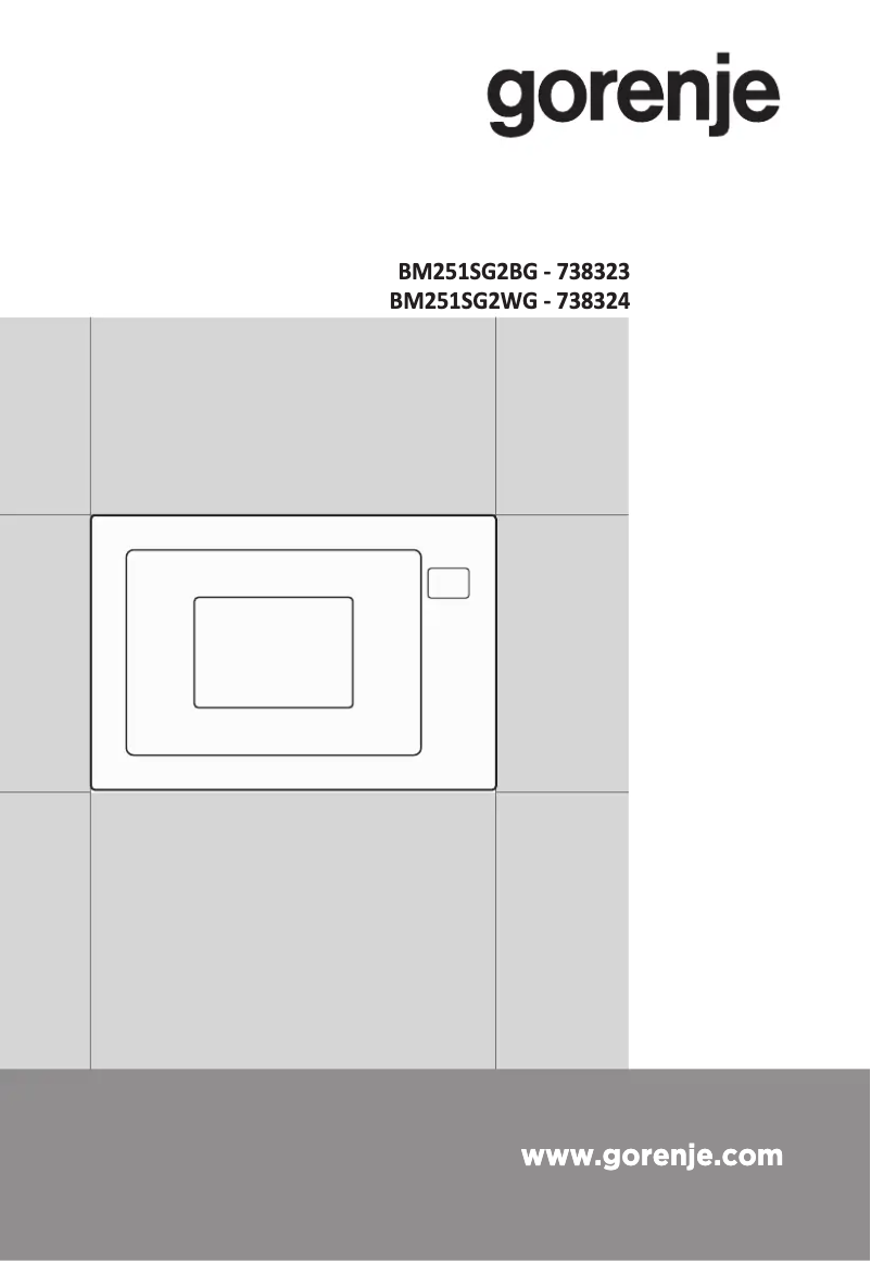 Page 1 de la notice Manuel utilisateur Gorenje BM251SG2BG