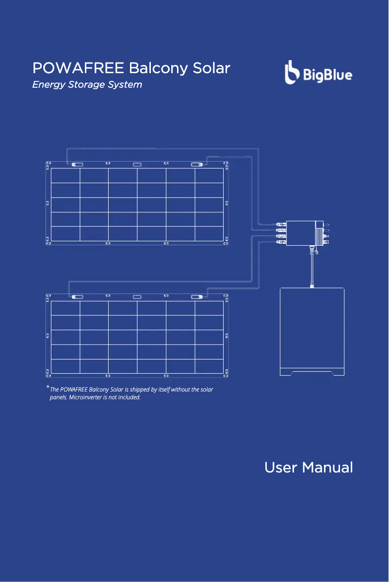 Page 1 de la notice Manuel utilisateur BigBlue POWAFREE Balcony Solar
