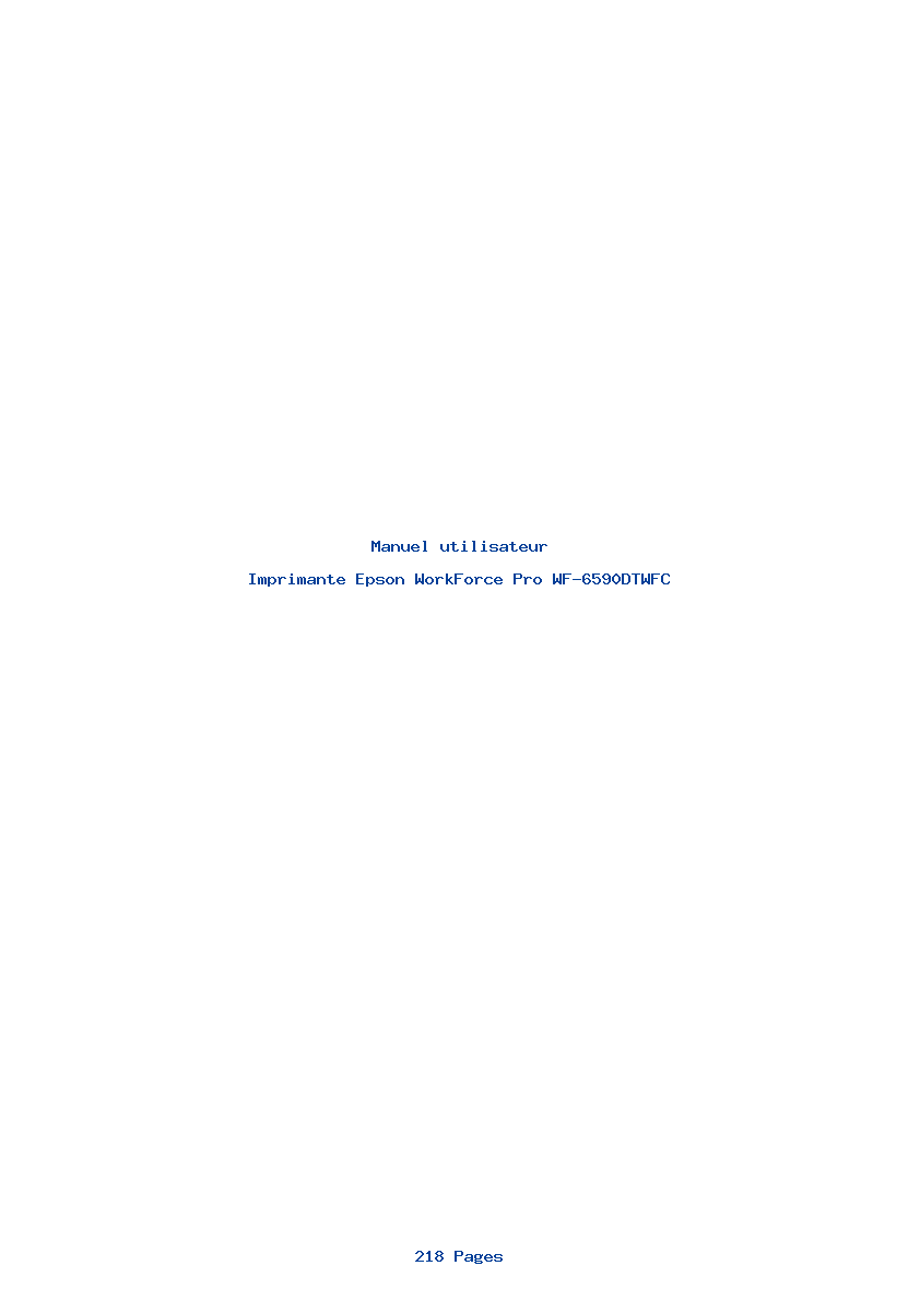 Image de la première page du manuel de l'appareil WorkForce Pro WF-6590DTWFC