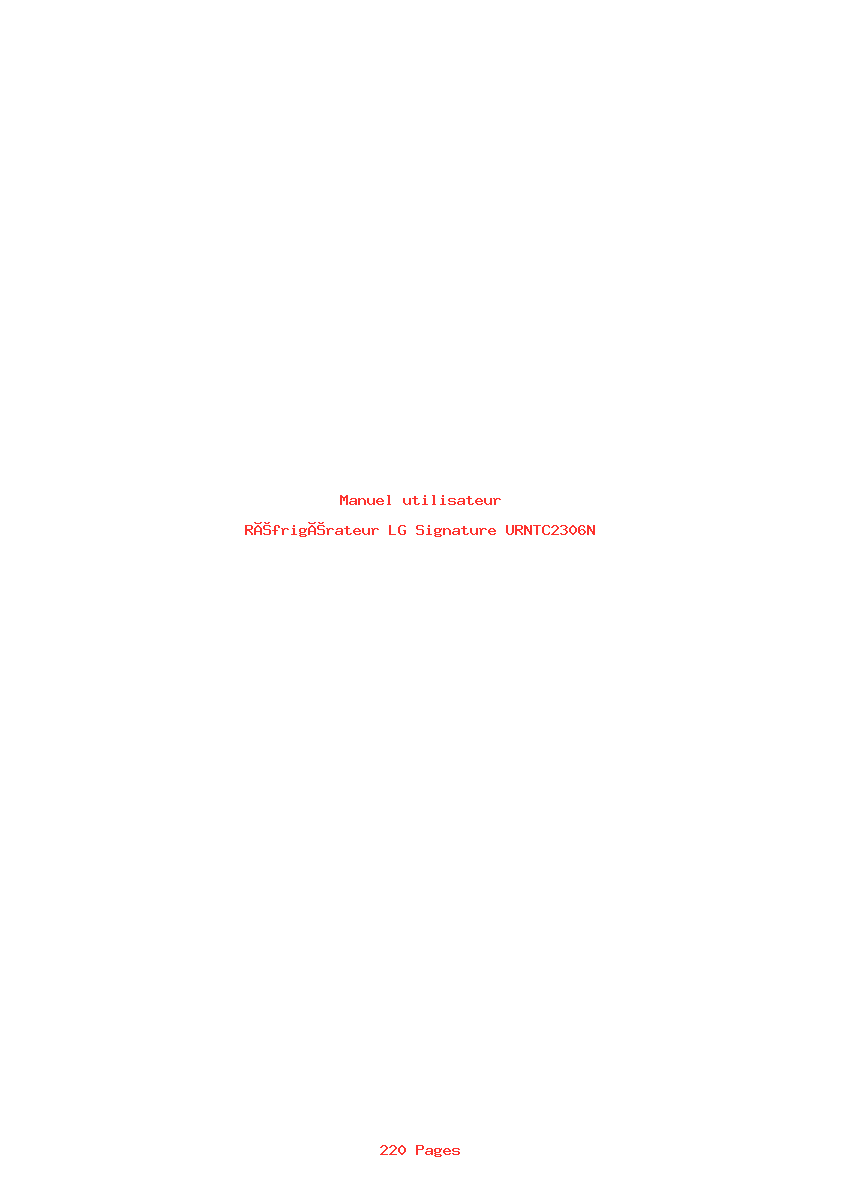 Page 1 de la notice Manuel utilisateur LG Signature URNTC2306N