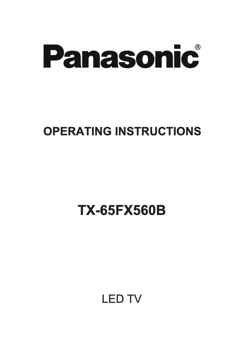 Page 1 de la notice Manuel utilisateur Panasonic Viera TX-65FX560B