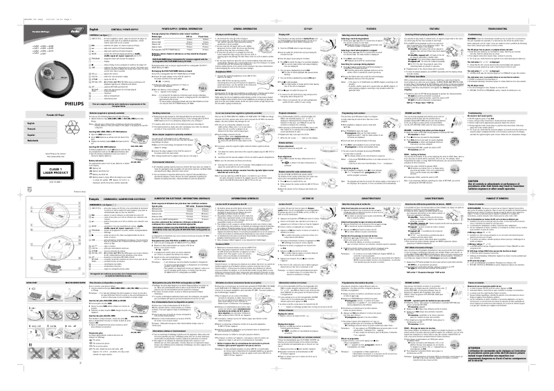 Page 1 de la notice Manuel utilisateur Philips AX5202