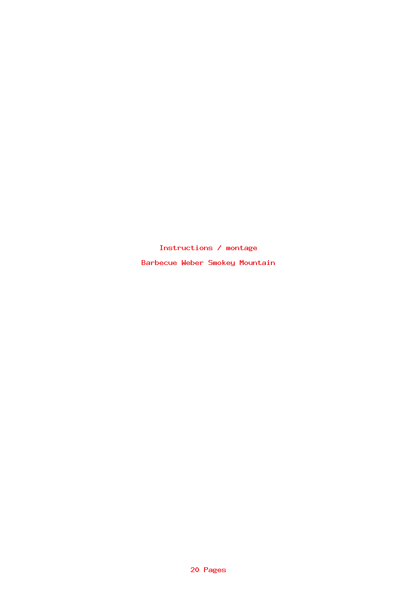 Page 1 de la notice Instructions / montage Weber Smokey Mountain