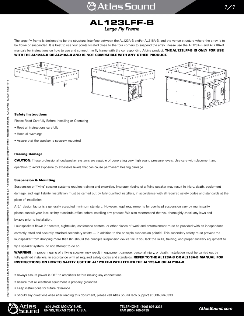 Page 1 of the manual User Manual Atlas AL123A