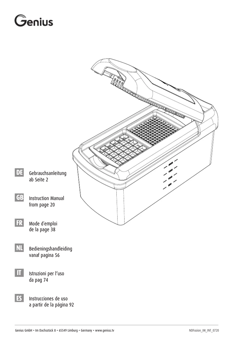 Page 1 de la notice Manuel utilisateur Genius Nicer Dicer Fusion Smart