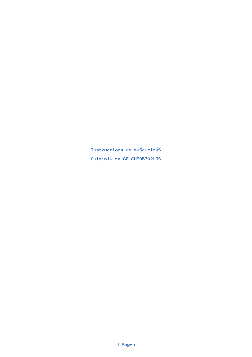 Image de la première page du manuel de l'appareil CHP95302MSS