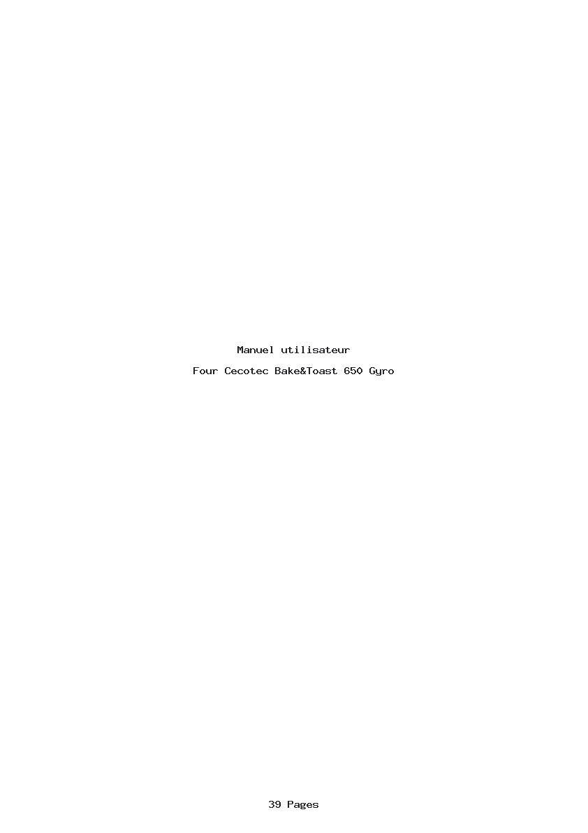 Page 1 de la notice Manuel utilisateur Cecotec Bake&Toast 650 Gyro