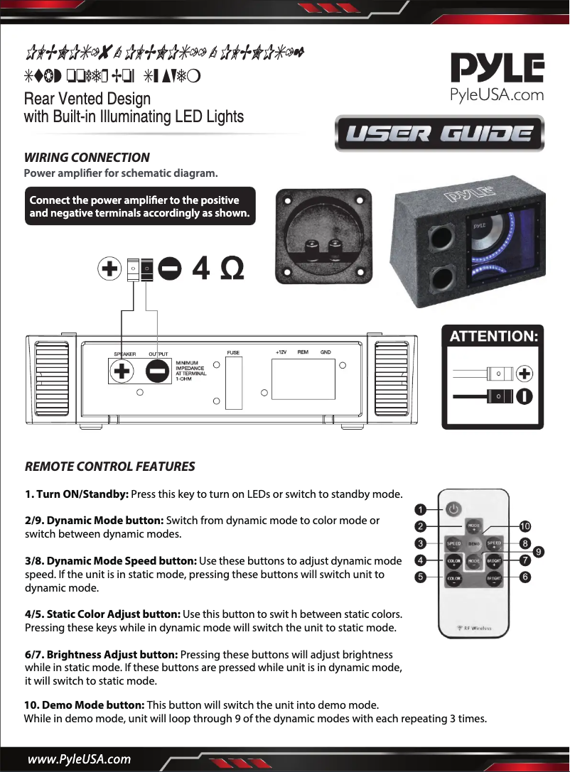 Page 1 of the manual User Manual Pyle PLBNPS11