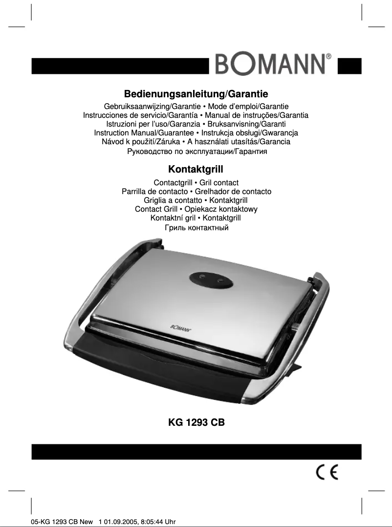 Page 1 de la notice Manuel utilisateur Bomann KG 1293 CB