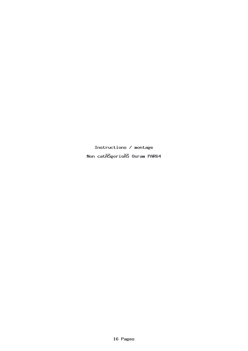 Page 1 de la notice Instructions / montage Osram PAR64