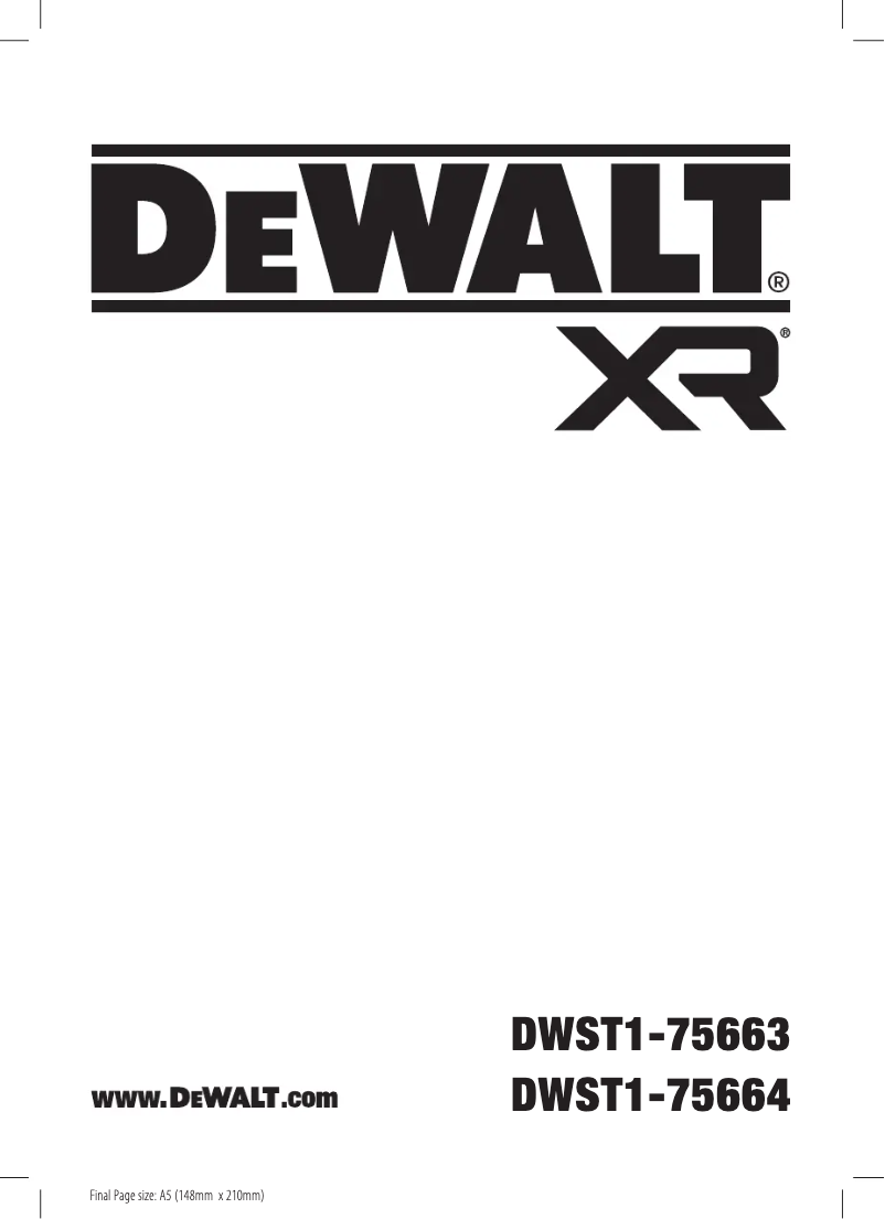 Page 1 de la notice Manuel utilisateur DeWalt DWST1-75664