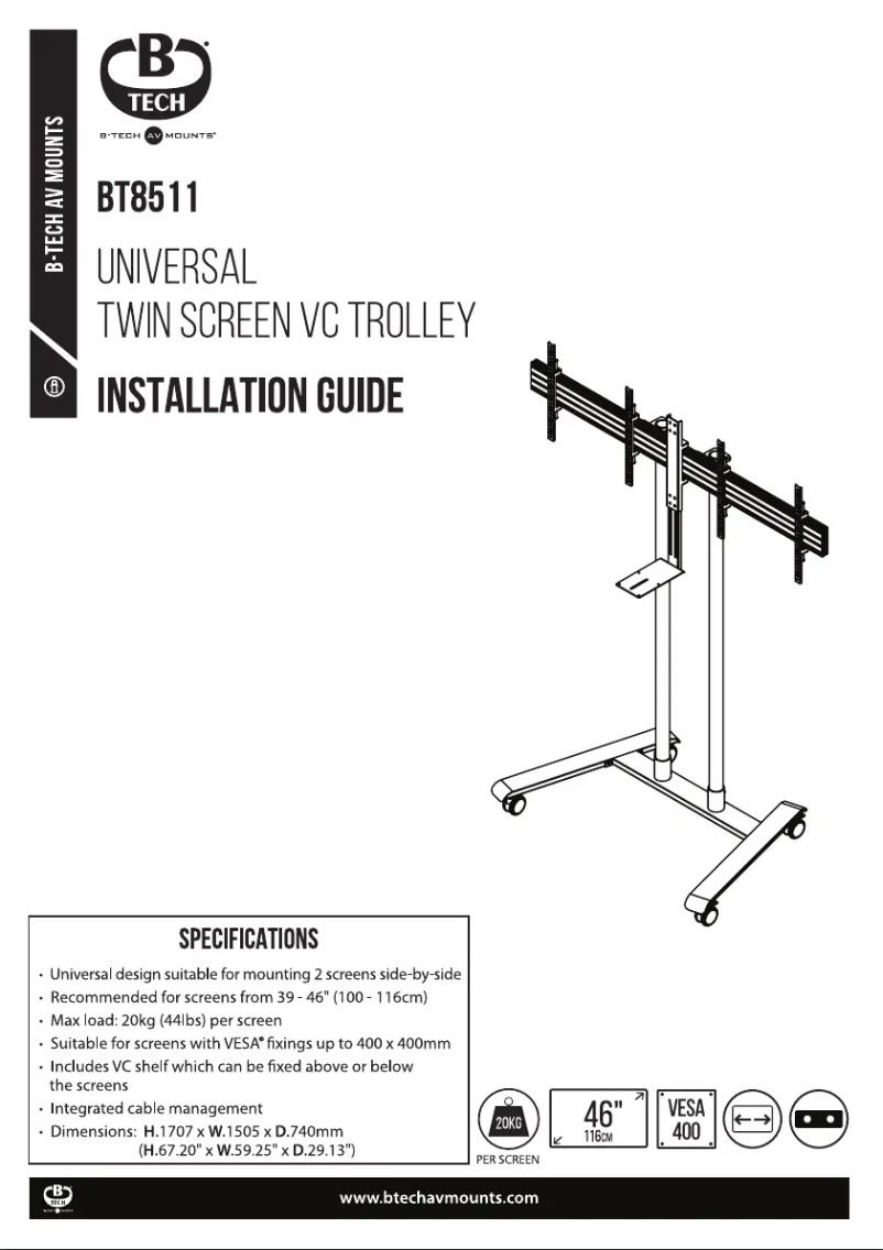 Page 1 de la notice Manuel utilisateur B-Tech BT8511