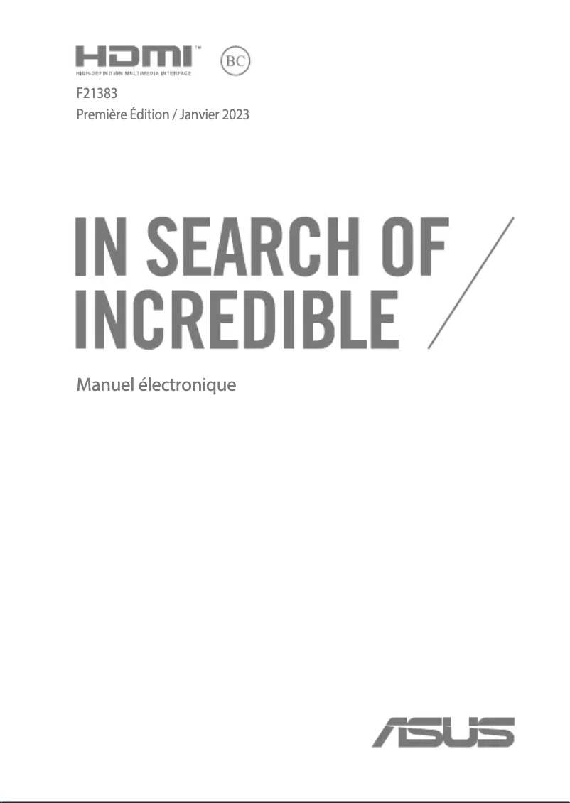 Page 1 de la notice Manuel utilisateur Asus ExpertBook B2