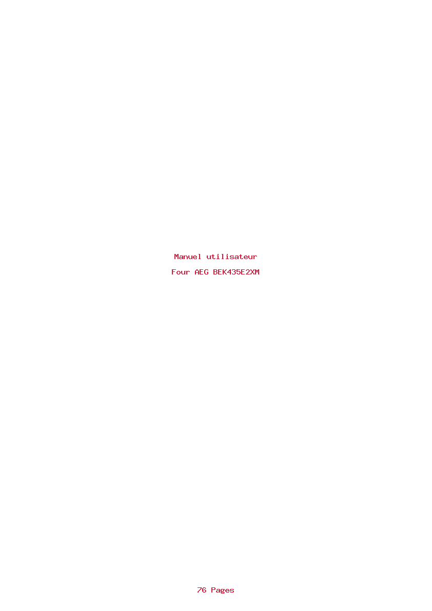 Page 1 de la notice Manuel utilisateur AEG BEK435E2XM