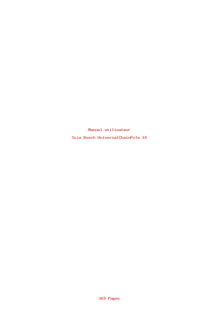 Page 1 de la notice Manuel utilisateur Bosch UniversalChainPole 18