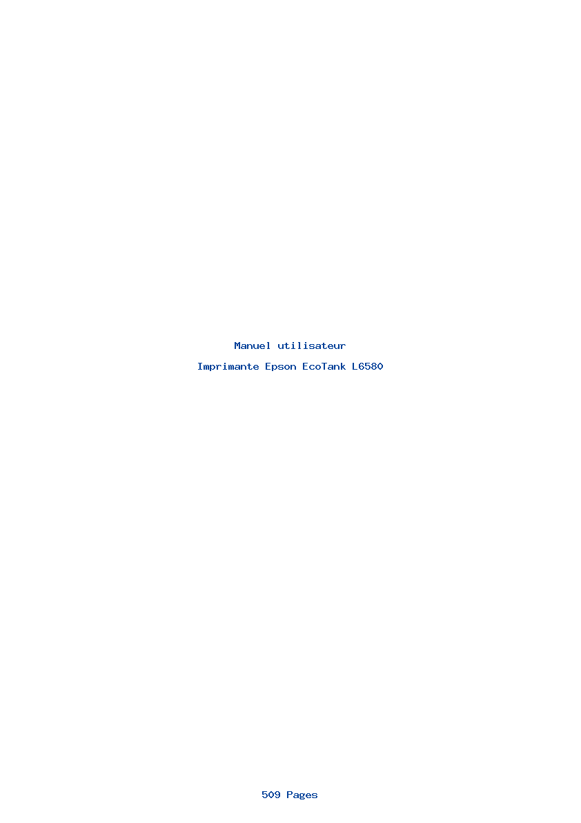 Page 1 de la notice Manuel utilisateur Epson EcoTank L6580