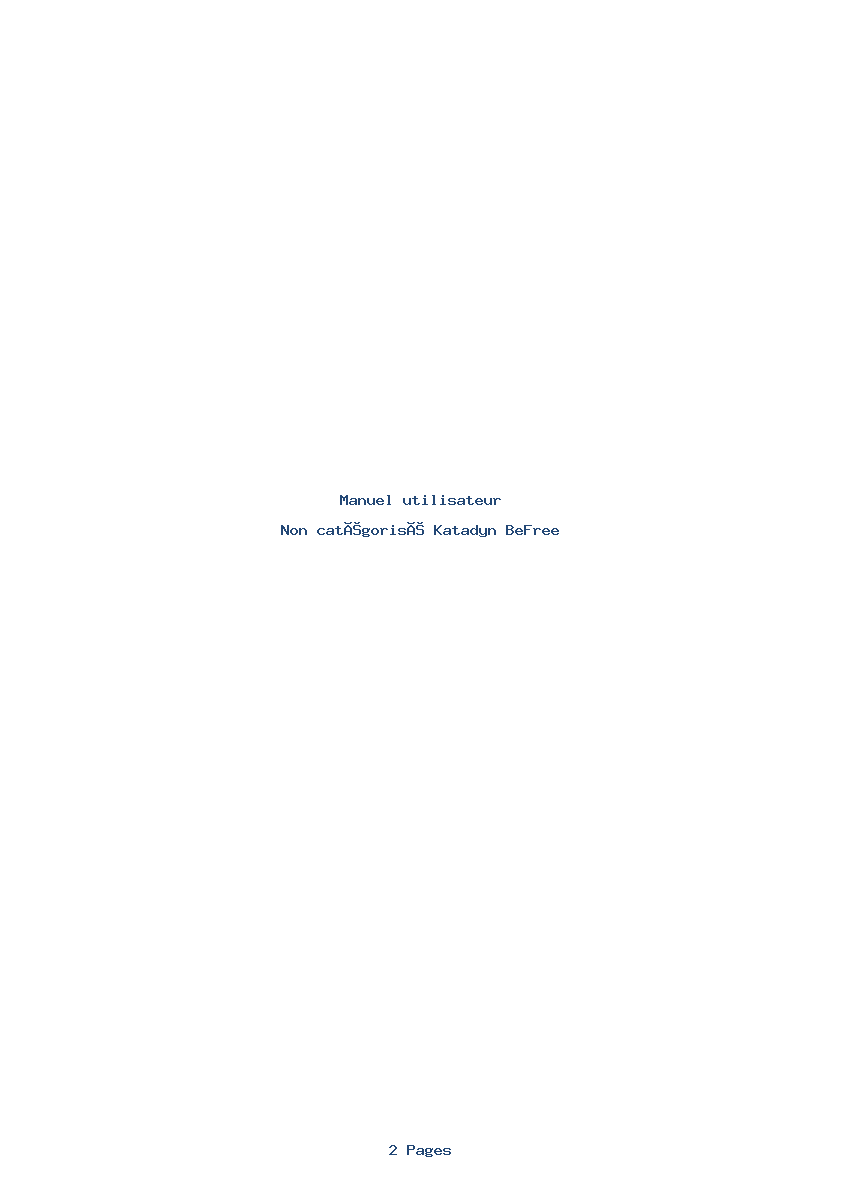 Page 1 de la notice Manuel utilisateur Katadyn BeFree