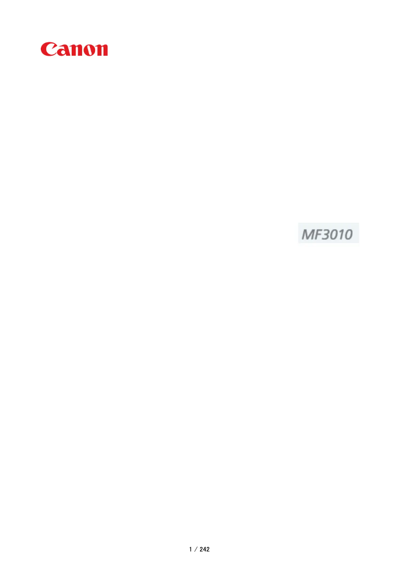 Page 1 de la notice Manuel utilisateur Canon i-Sensys MF3010