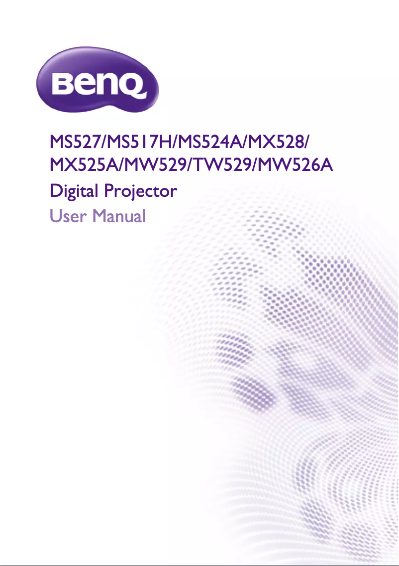 Page 1 of the manual User Manual BenQ MW526A