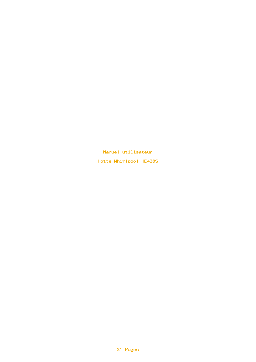 Page 1 de la notice Manuel utilisateur Whirlpool HE438S