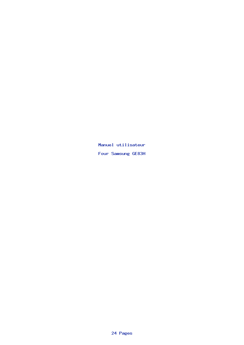 Page 1 de la notice Manuel utilisateur Samsung GE83H