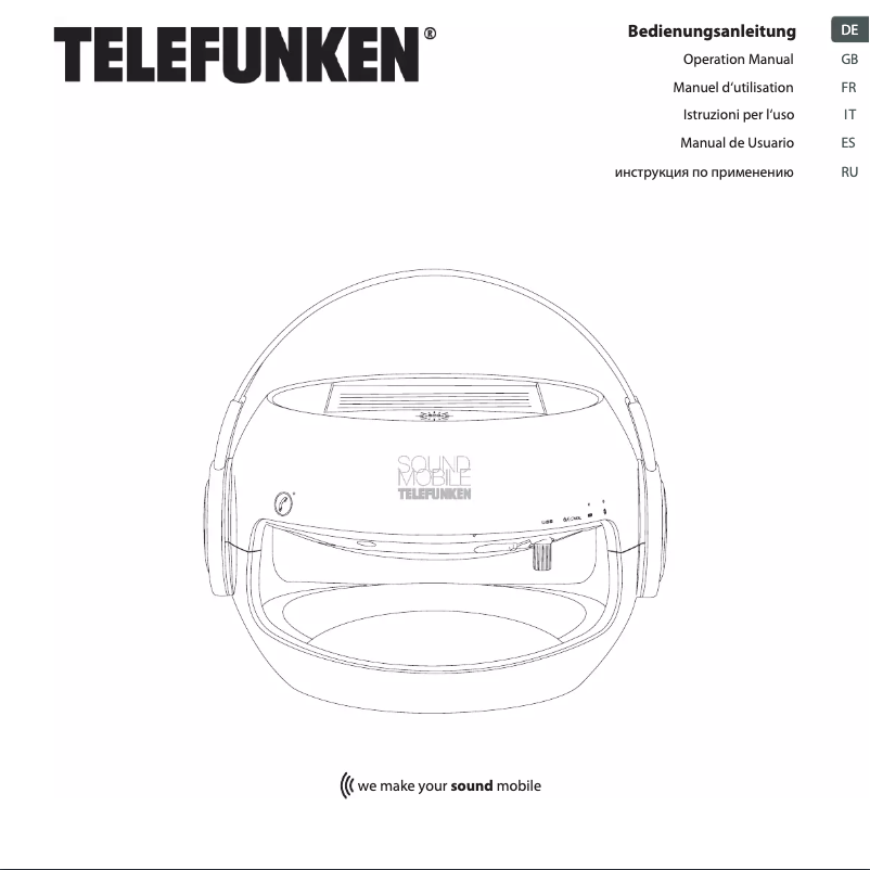 Page 1 of the manual User Manual Telefunken TDBS500U