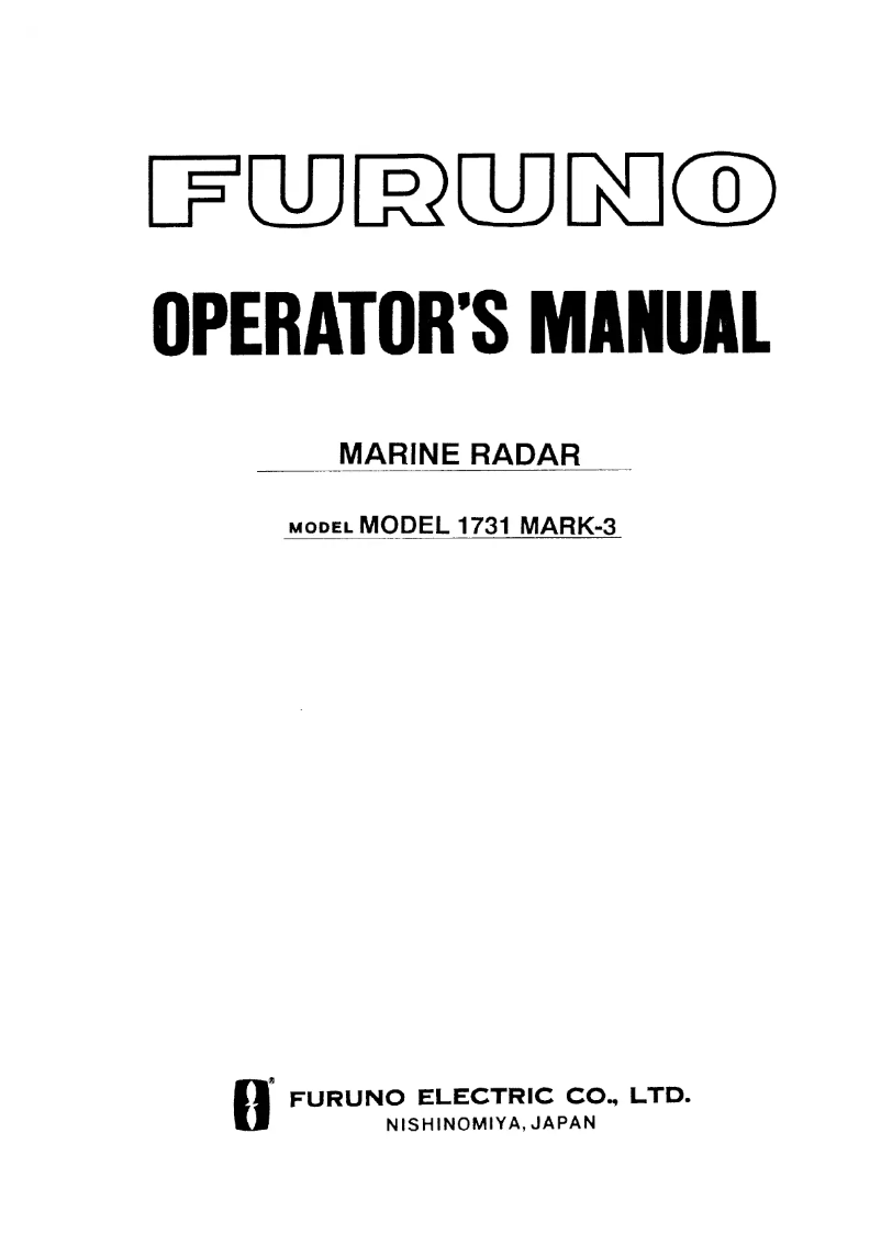 Page 1 de la notice Manuel utilisateur Furuno 1731 Mark-3