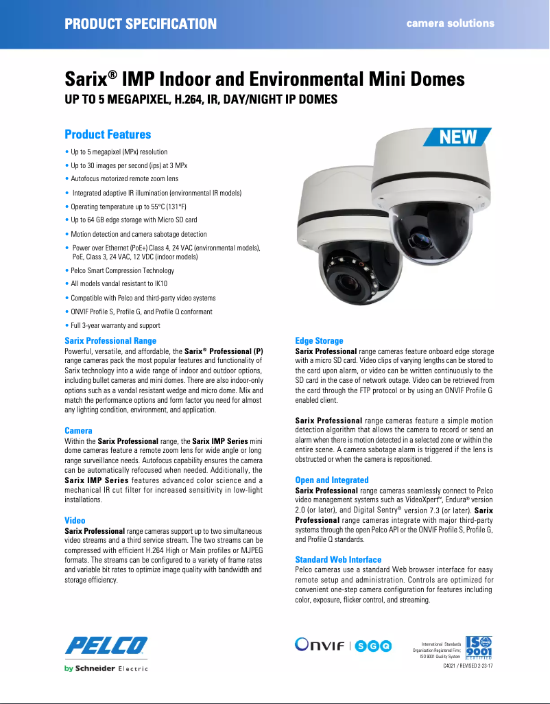 Página 1 del manual Manual de usuario Pelco Sarix IMP321