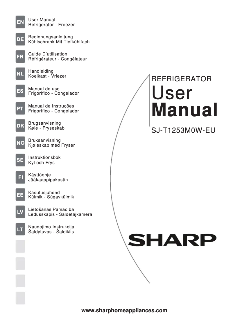 Page 1 de la notice Manuel utilisateur Sharp SJ-T1253M0W