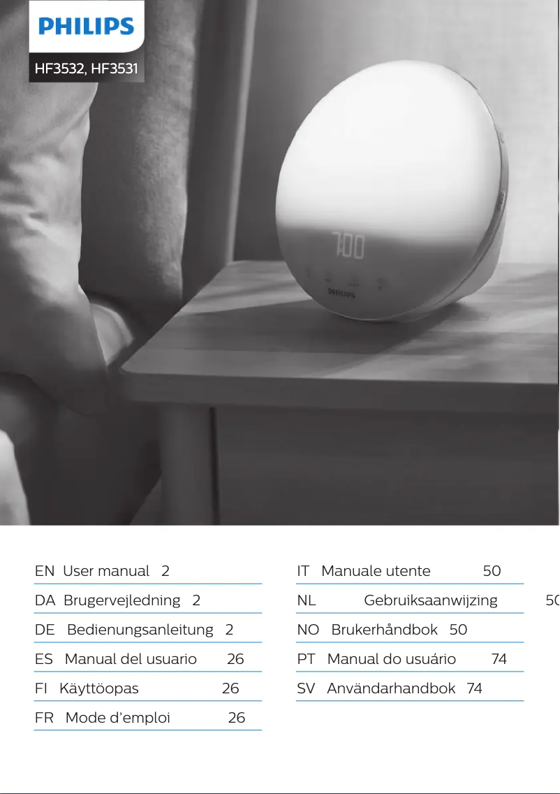 Page 1 de la notice Manuel utilisateur Philips SmartSleep Wake-up Light HF3531