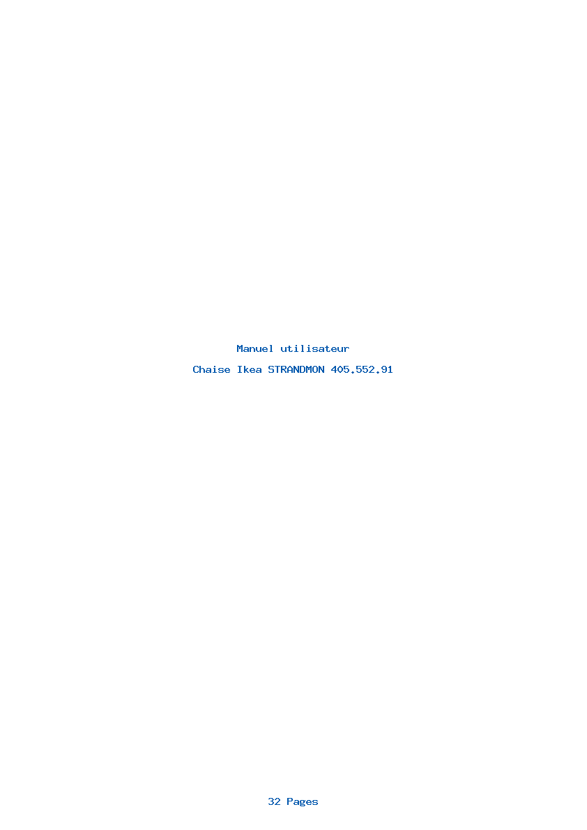 Page 1 de la notice Manuel utilisateur Ikea STRANDMON 405.552.91