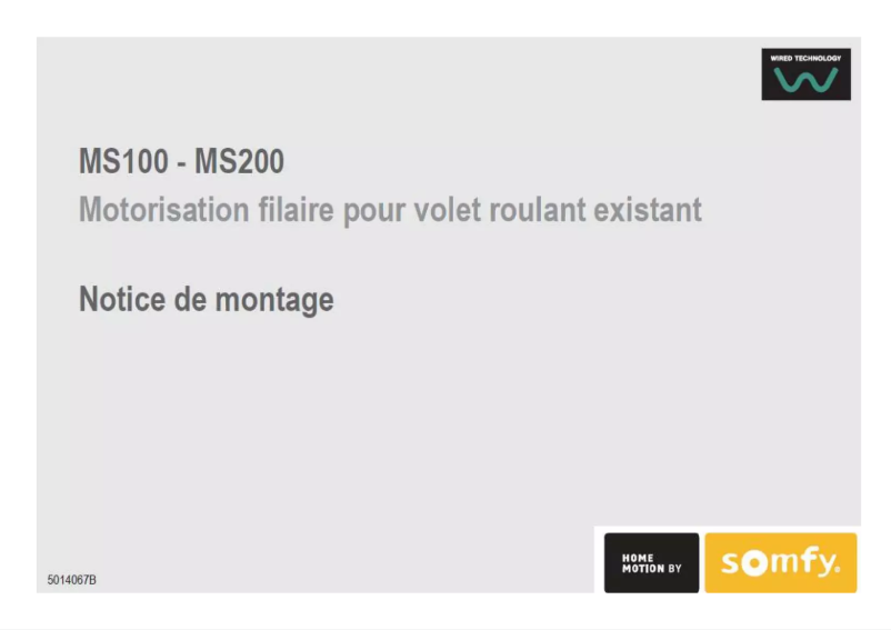 Página 1 del manual Manual de usuario Somfy MS 100