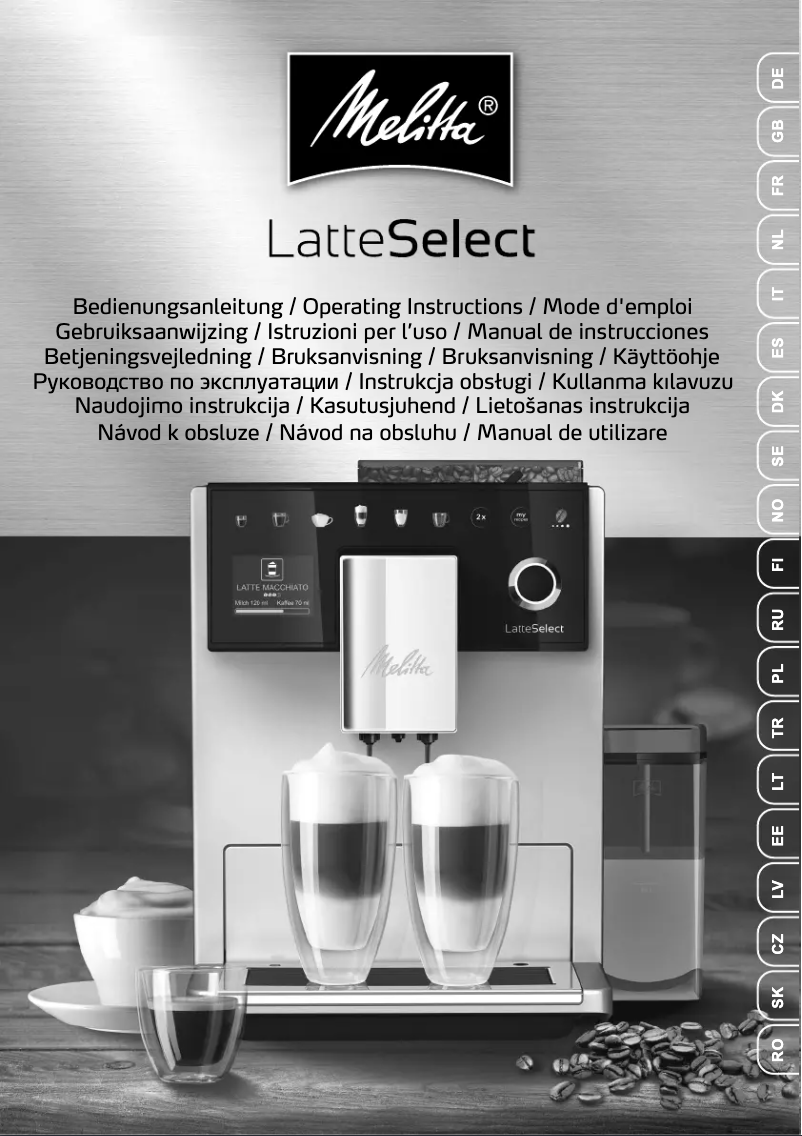 Page 1 de la notice Manuel utilisateur Melitta Latte Select