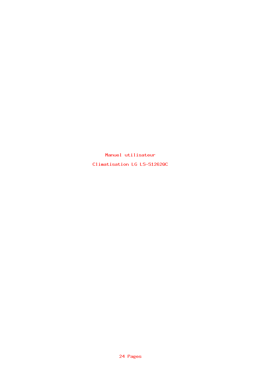 Page 1 de la notice Manuel utilisateur LG LS-S1262QC