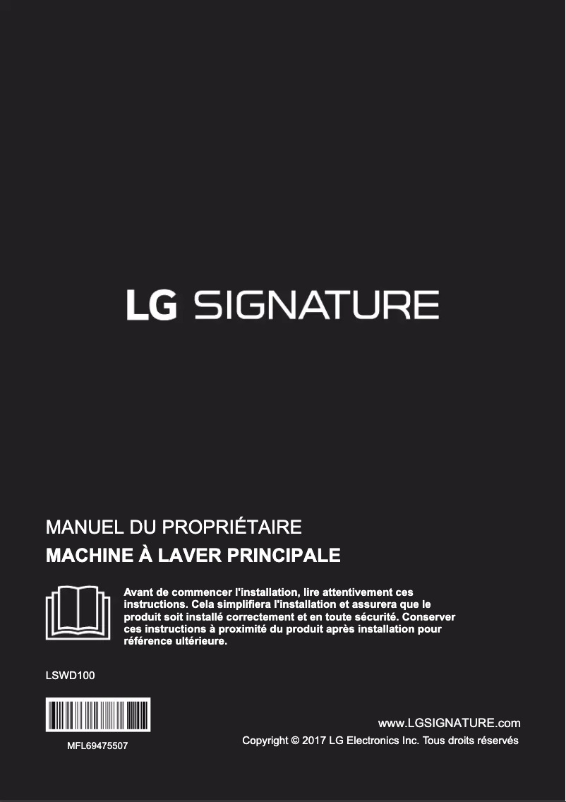 Page 1 de la notice Manuel utilisateur LG LSWD100
