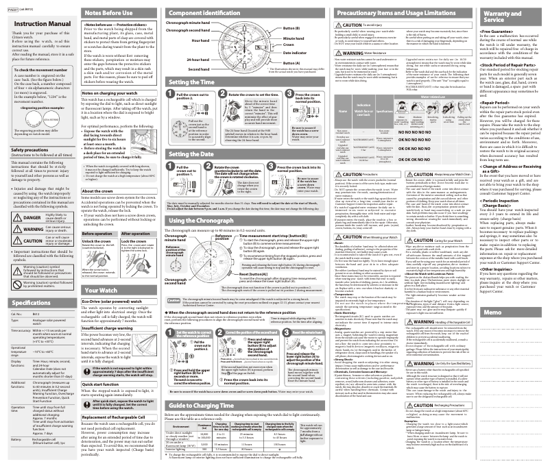 Página 1 del manual Manual de usuario Citizen CA0368-56E
