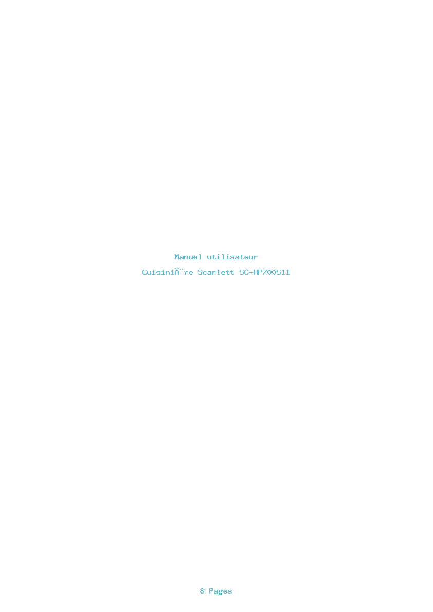 Page 1 de la notice Manuel utilisateur Scarlett SC-HP700S11