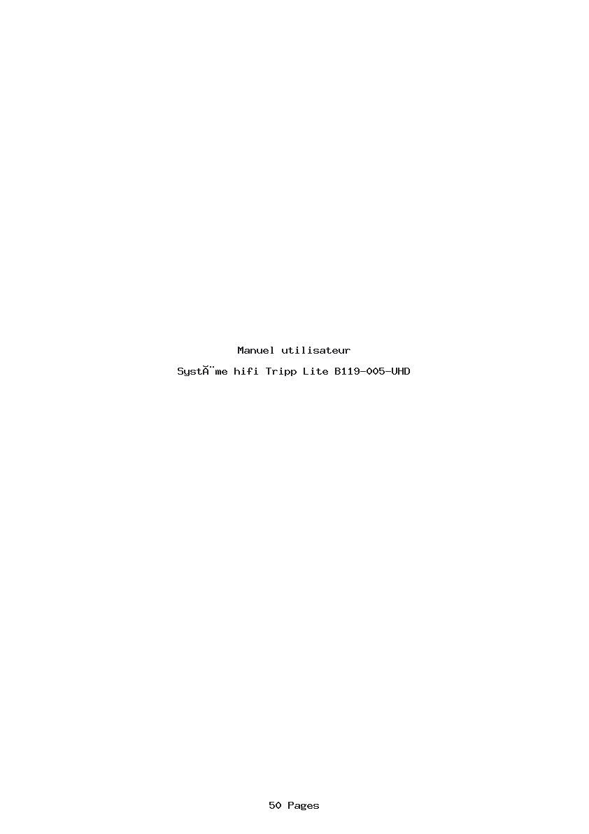 Page 1 de la notice Manuel utilisateur Tripp Lite B119-005-UHD