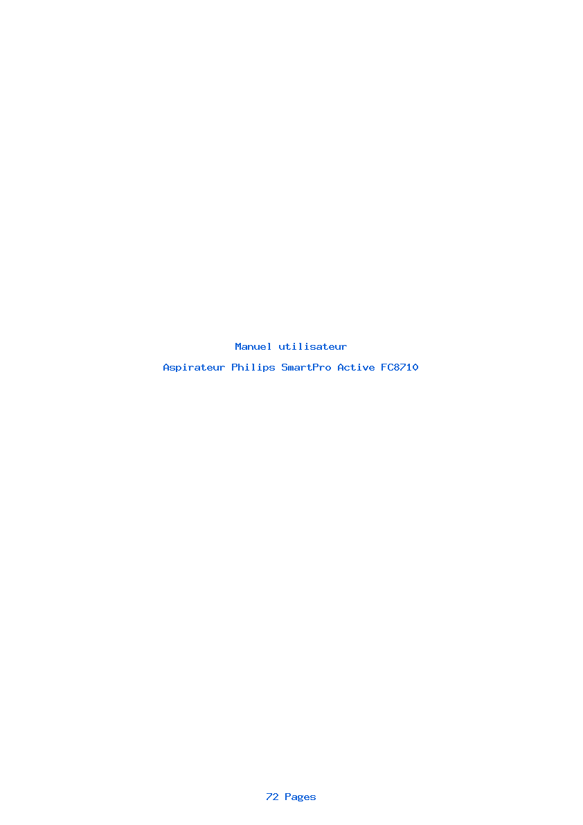 Page 1 de la notice Manuel utilisateur Philips SmartPro Active FC8710