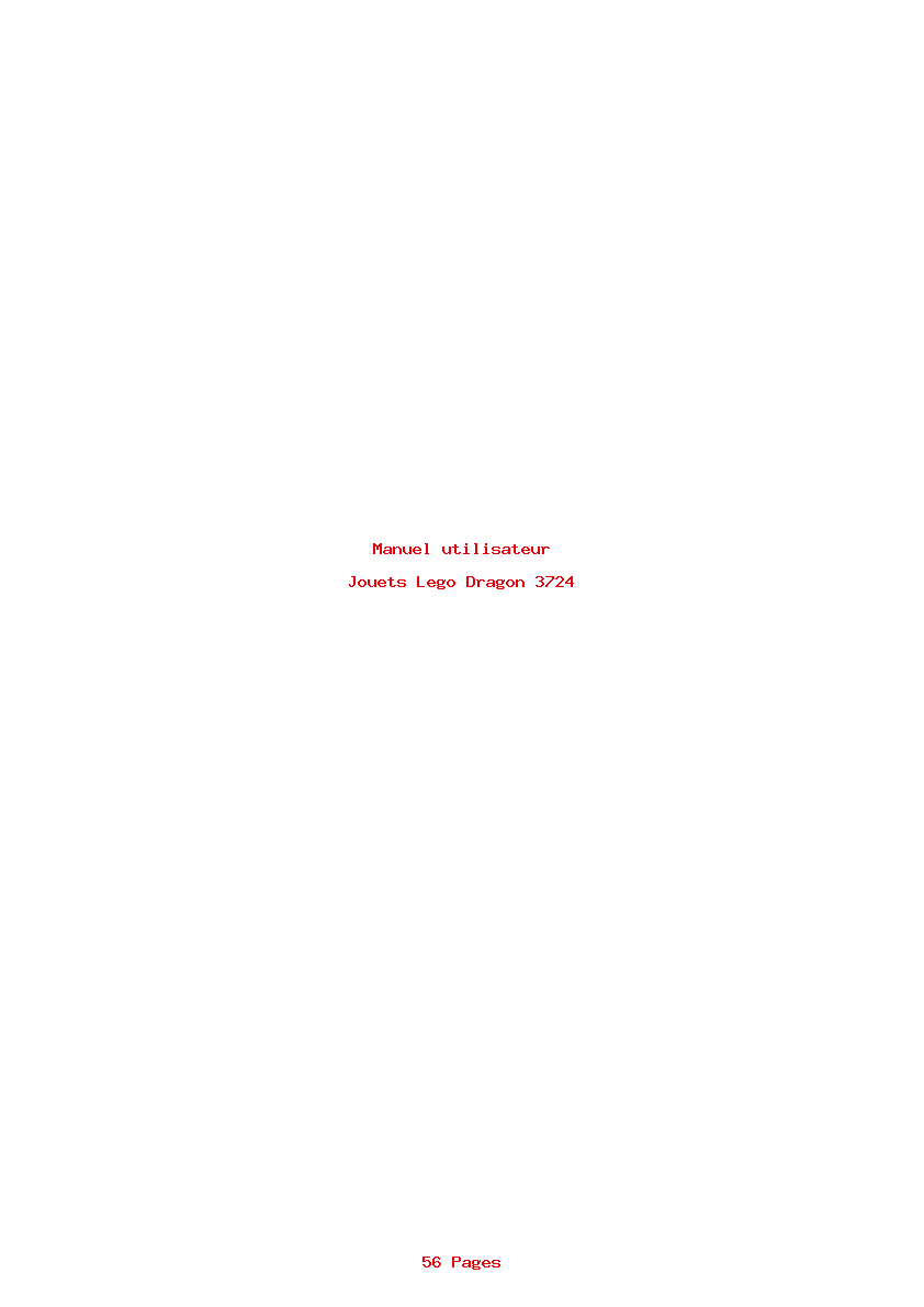 Page 1 de la notice Manuel utilisateur Lego Dragon 3724