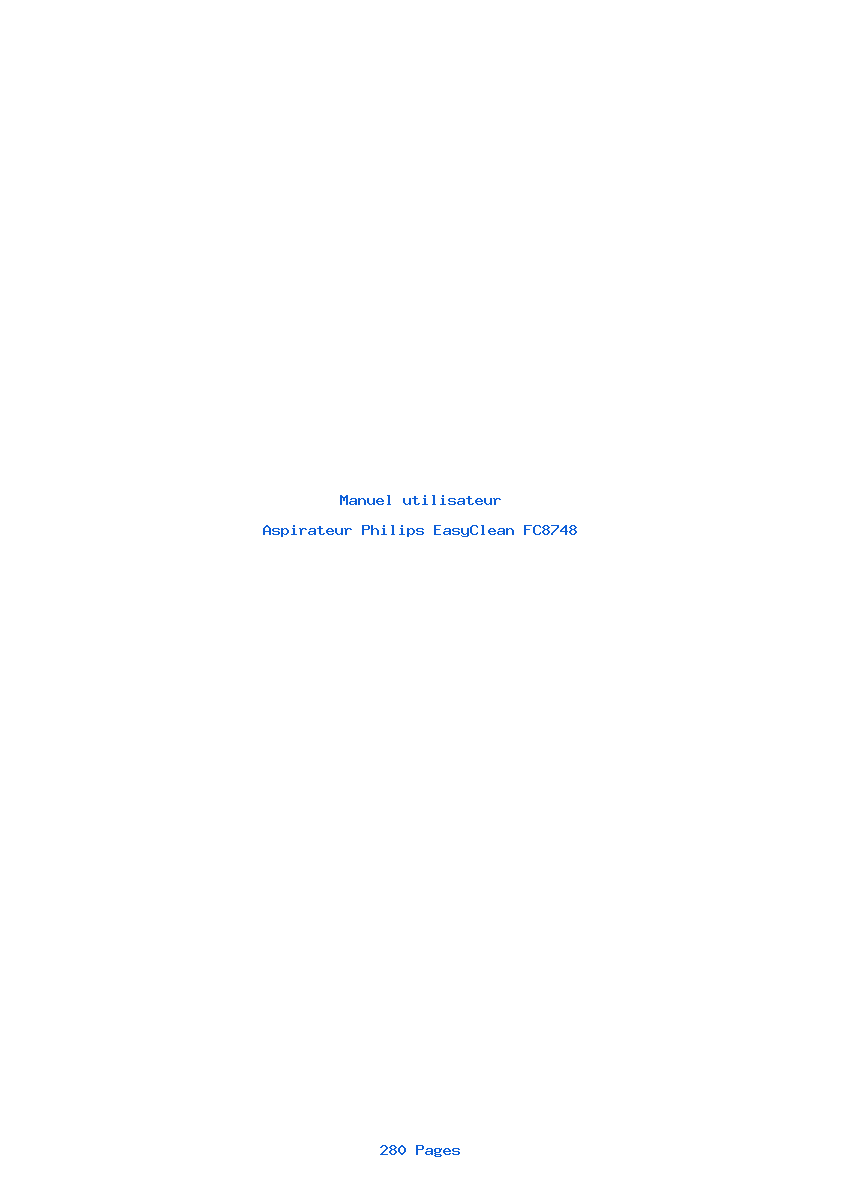 Page 1 de la notice Manuel utilisateur Philips EasyClean FC8748