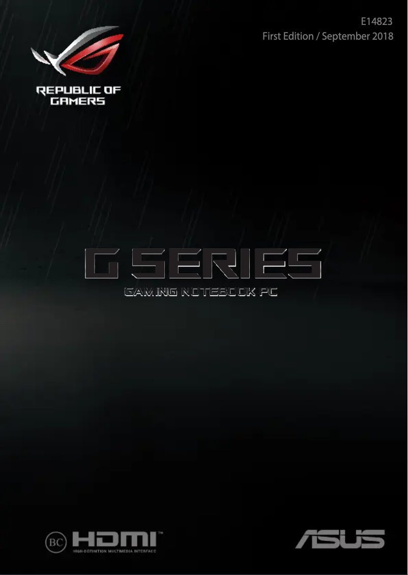 Page 1 de la notice Manuel utilisateur Asus ROG G703GX-E5001T