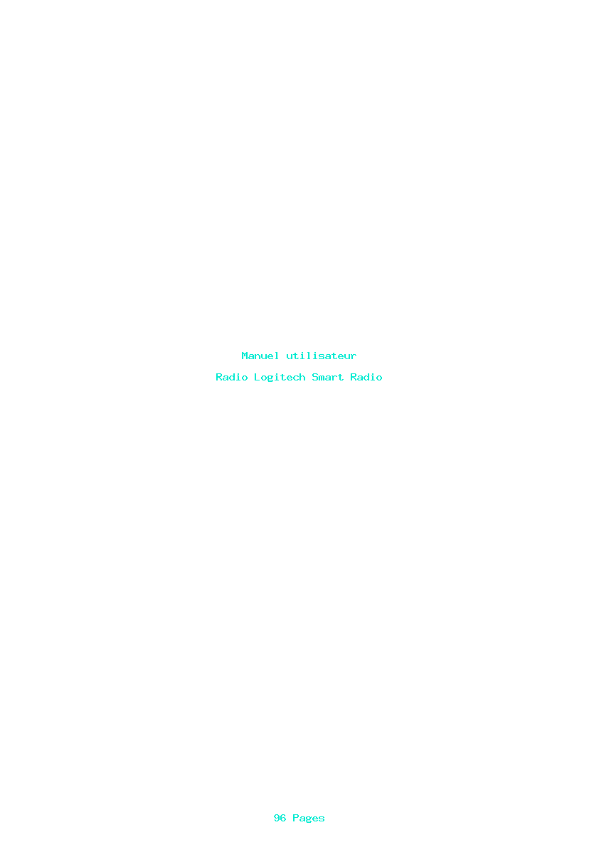 Page 1 de la notice Manuel utilisateur Logitech Smart Radio