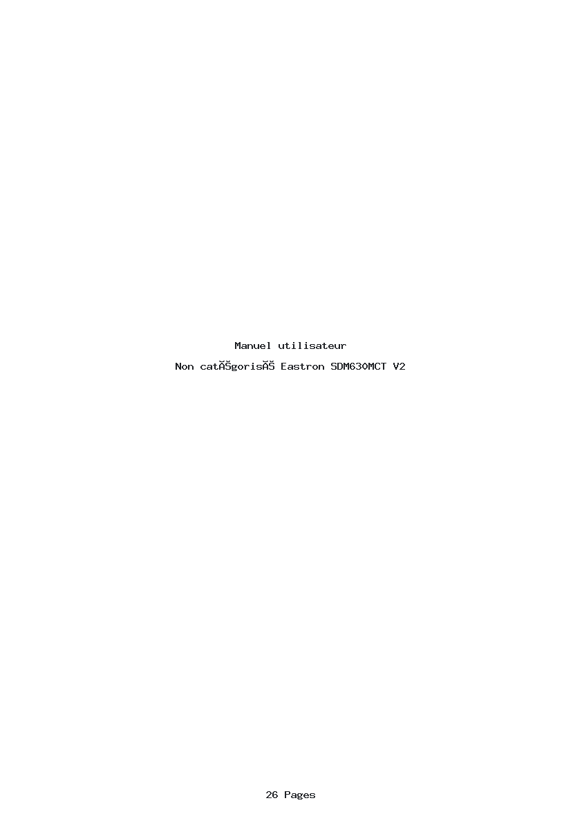 Page 1 de la notice Manuel utilisateur Eastron SDM630MCT V2