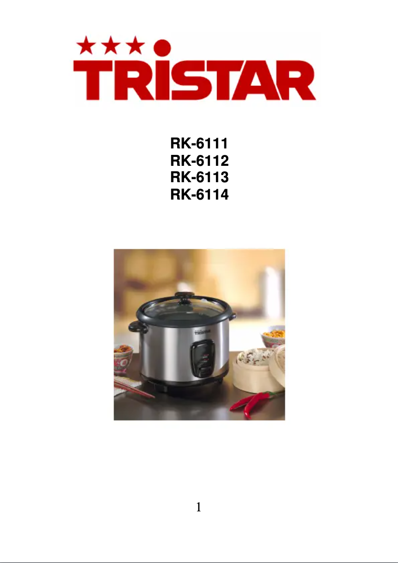 Page 1 de la notice Manuel utilisateur TriStar RK-6113
