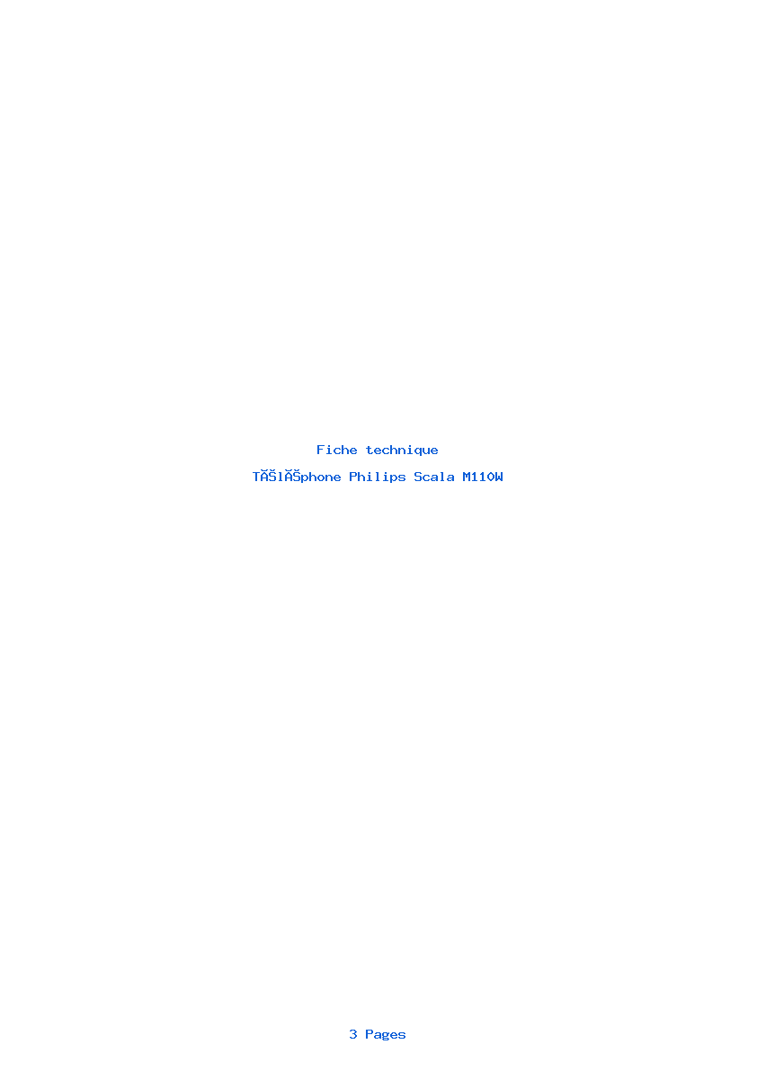 Image de la première page du manuel de l'appareil Scala M110W
