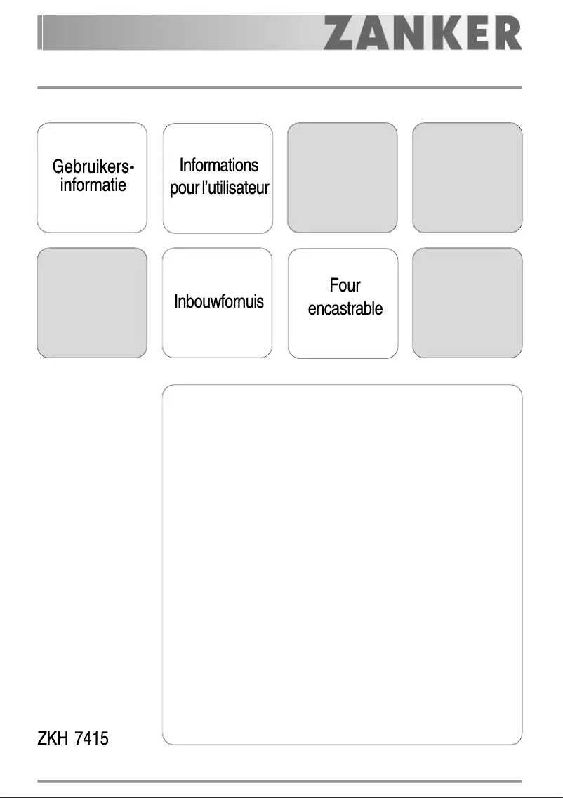 Page 1 de la notice Manuel utilisateur Zanker ZKH7415